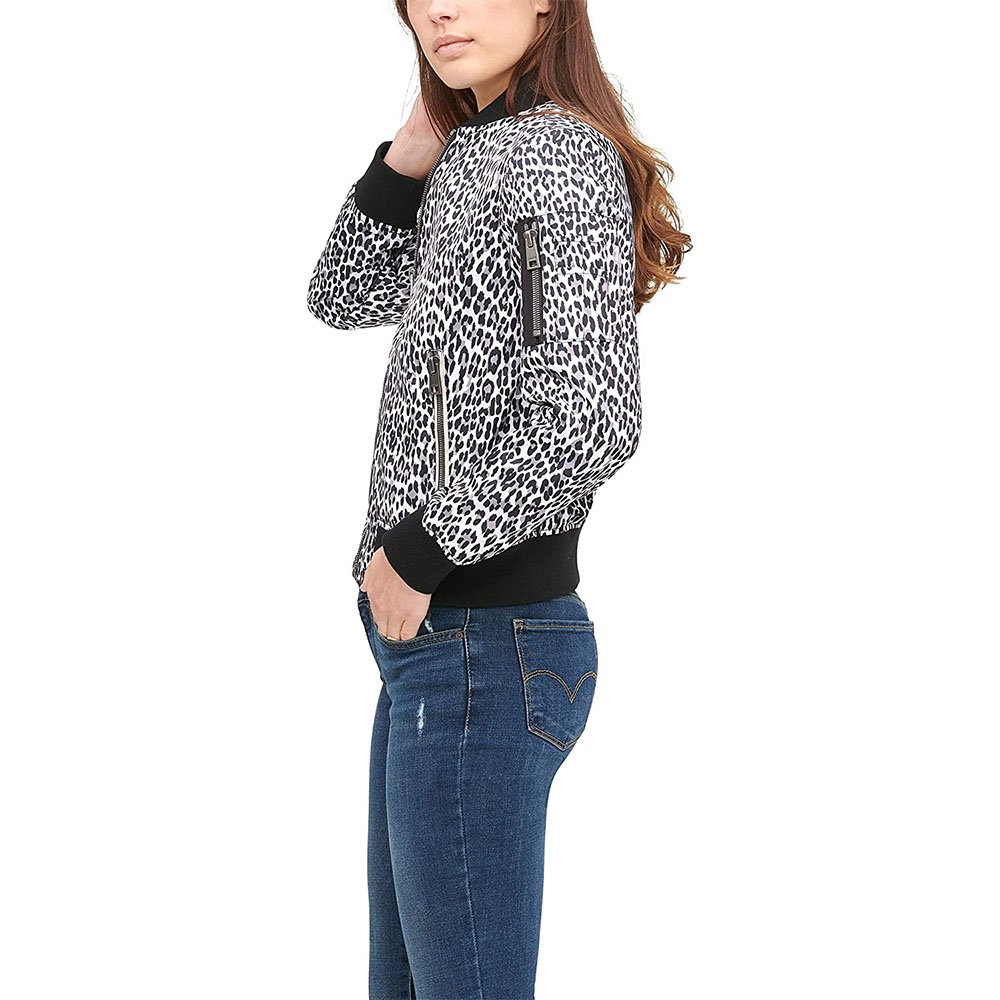 Wholesale Price Comfortable Black White Sublimated Bomber Jackets Stand Collar with Full Sleeves XL Size Cotton Filled Winter