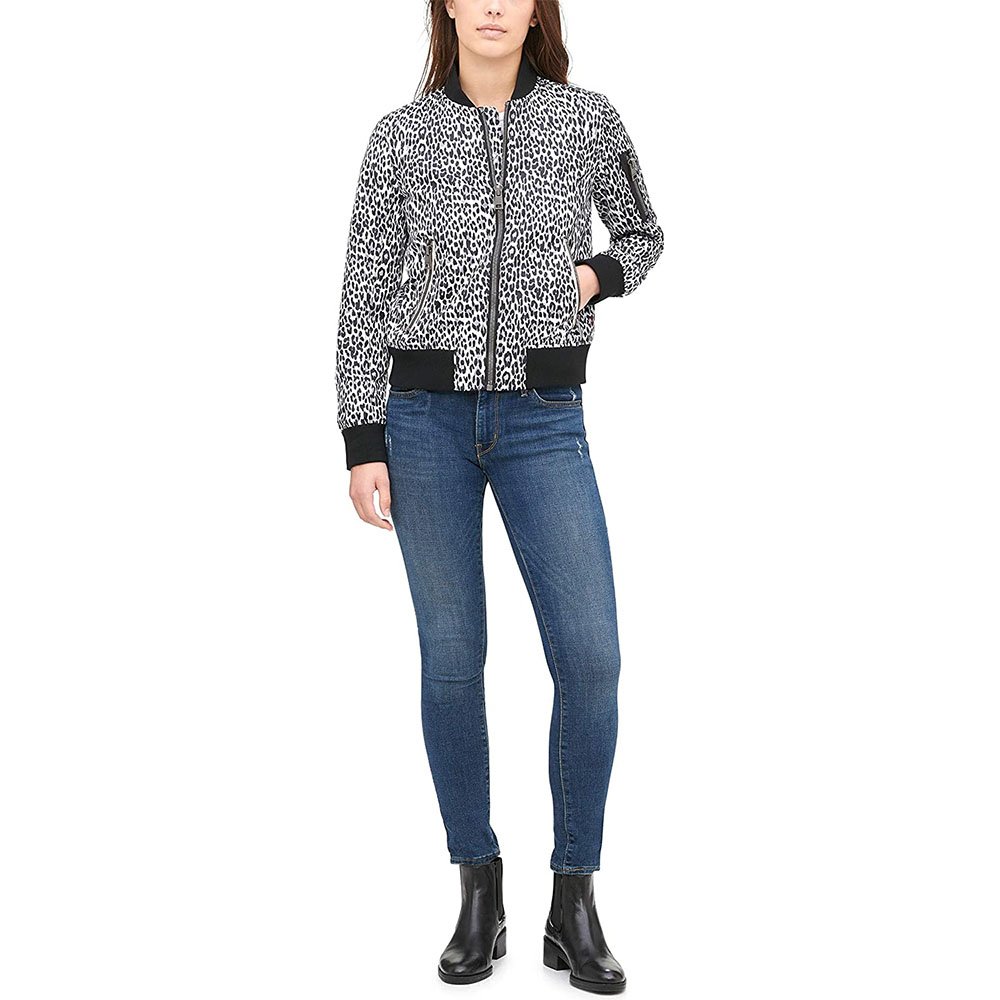 Wholesale Price Comfortable Black White Sublimated Bomber Jackets Stand Collar with Full Sleeves XL Size Cotton Filled Winter