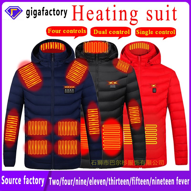 Warming Winter Intelligent 5V USB Heating Clothes Rechargeable Warm Electric Battery Cotton Men's Heated Down Jacket