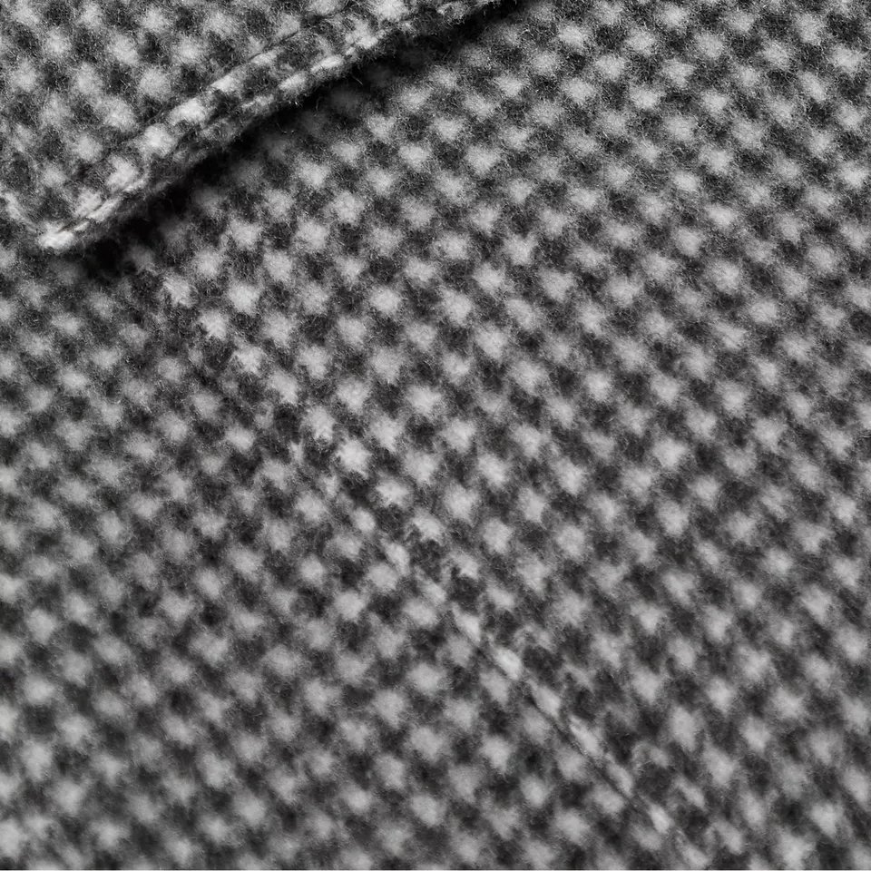 Lanwo Chest Patch Pocket Softshell Jacket For Men Custom Virgin Wool Cashmere Blend Checked Flannel Overshirt Jacket