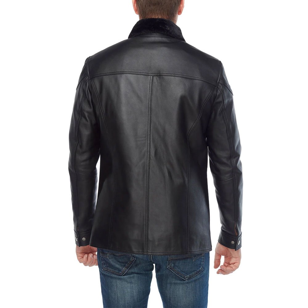 Autumn and Winter Adult Men's Leather Jacket New Design Lightweight XL Size Stand Collar Plain Dyed Fleece Most Popular