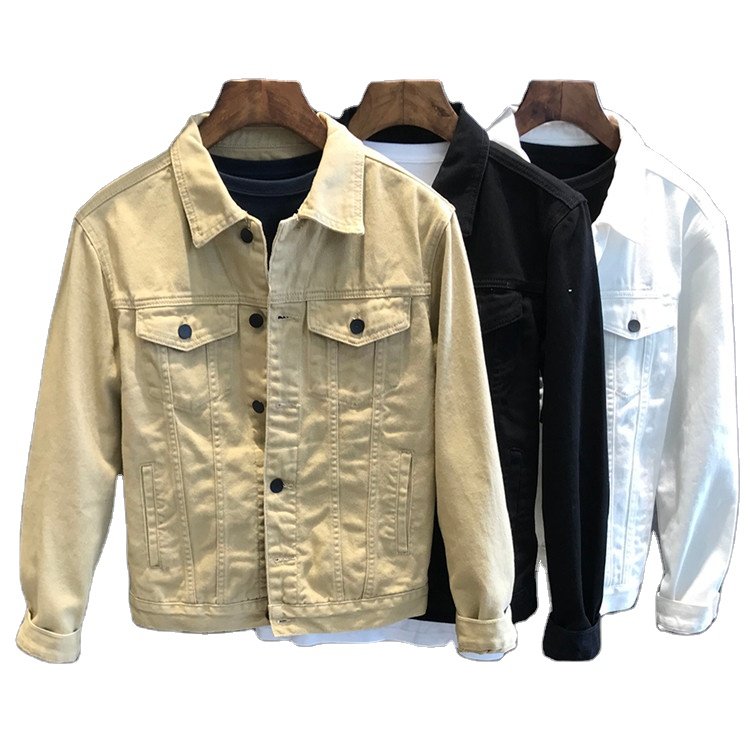 Autumn fashion denim coat jean mens black denim jacket in bulk wholesale hemp cotton men's jacket