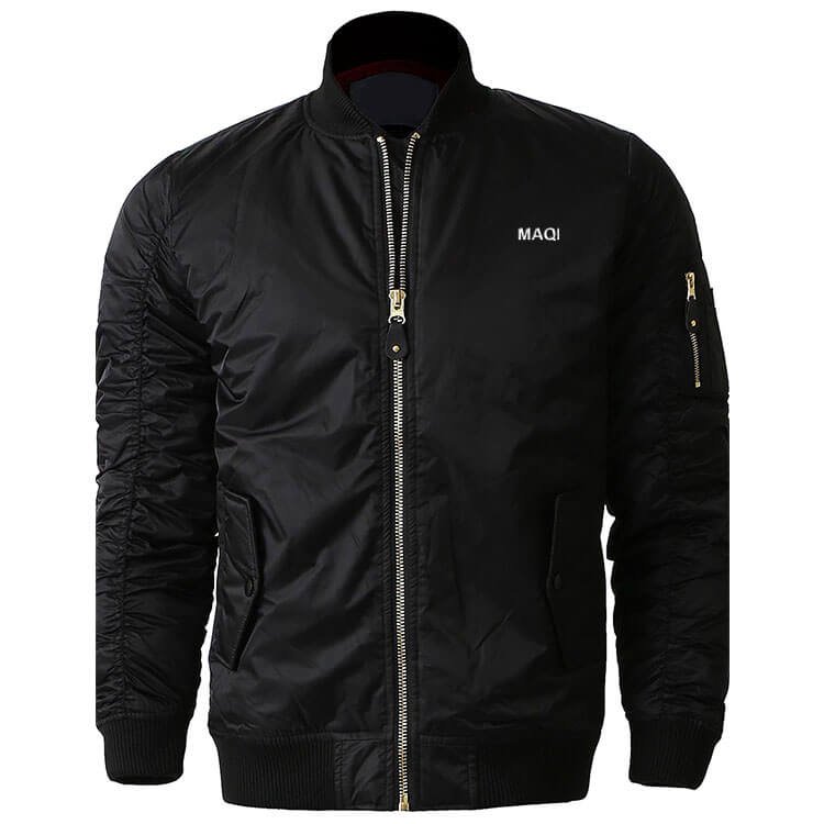 Wholesale OEM embroidery logo men's bomber jackets high quality casual streetwear water proof rib bomber jacket