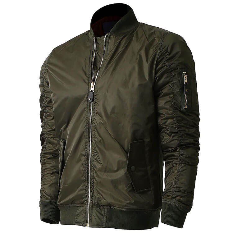 Wholesale OEM embroidery logo men's bomber jackets high quality casual streetwear water proof rib bomber jacket