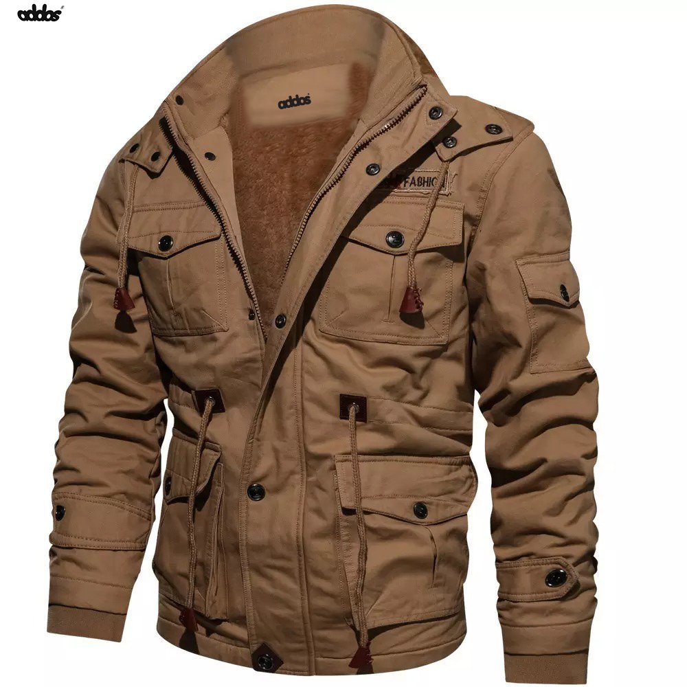 Custom Made High Quality Mens Pilot Jacket With Fur Lining Plus Thick Wash Outdoor Jackets For Men
