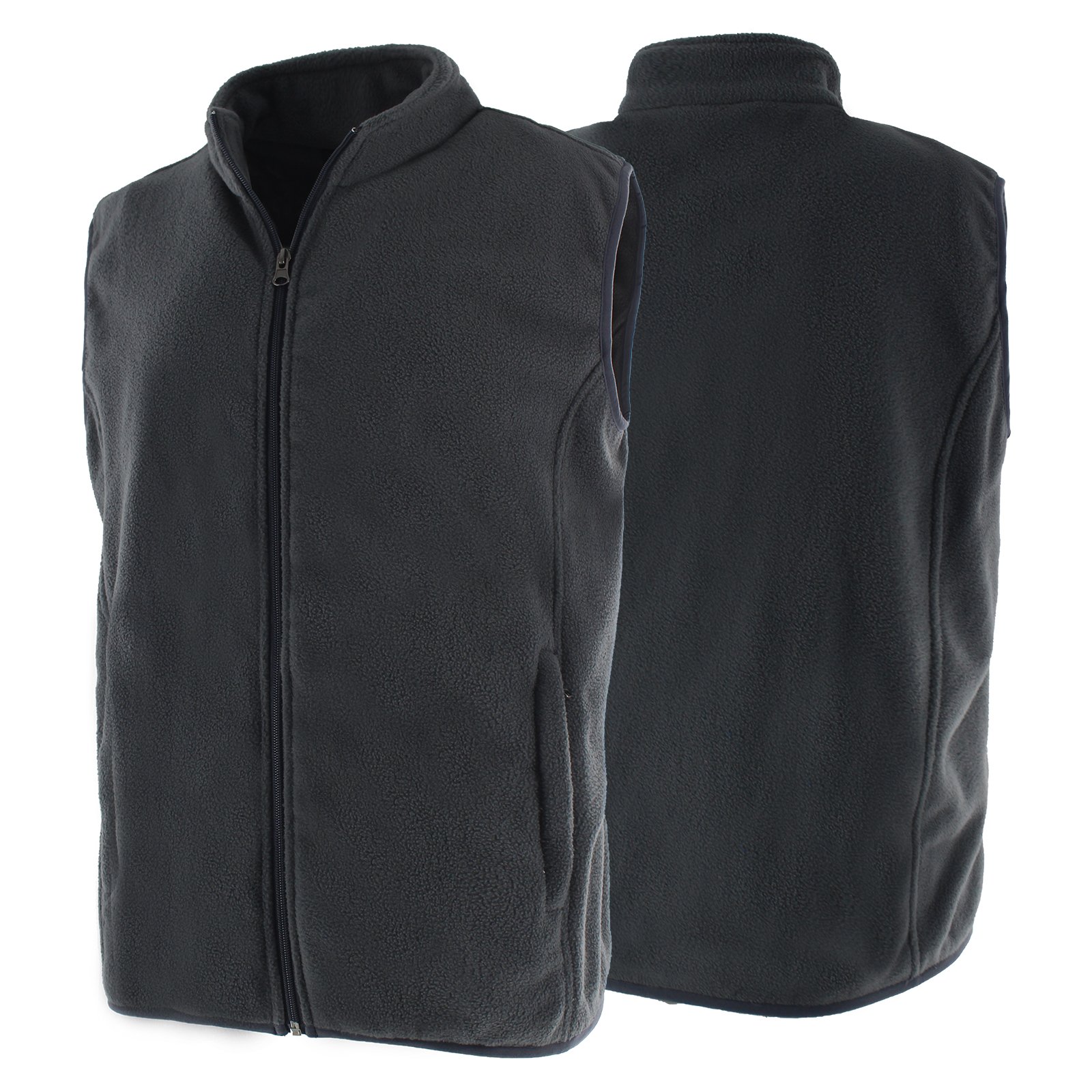 Men's Fleece Sports Vest Warm Zip Up Polar Outerwear with Zipper Pockets Sleeveless Jacket for Winter VE-03