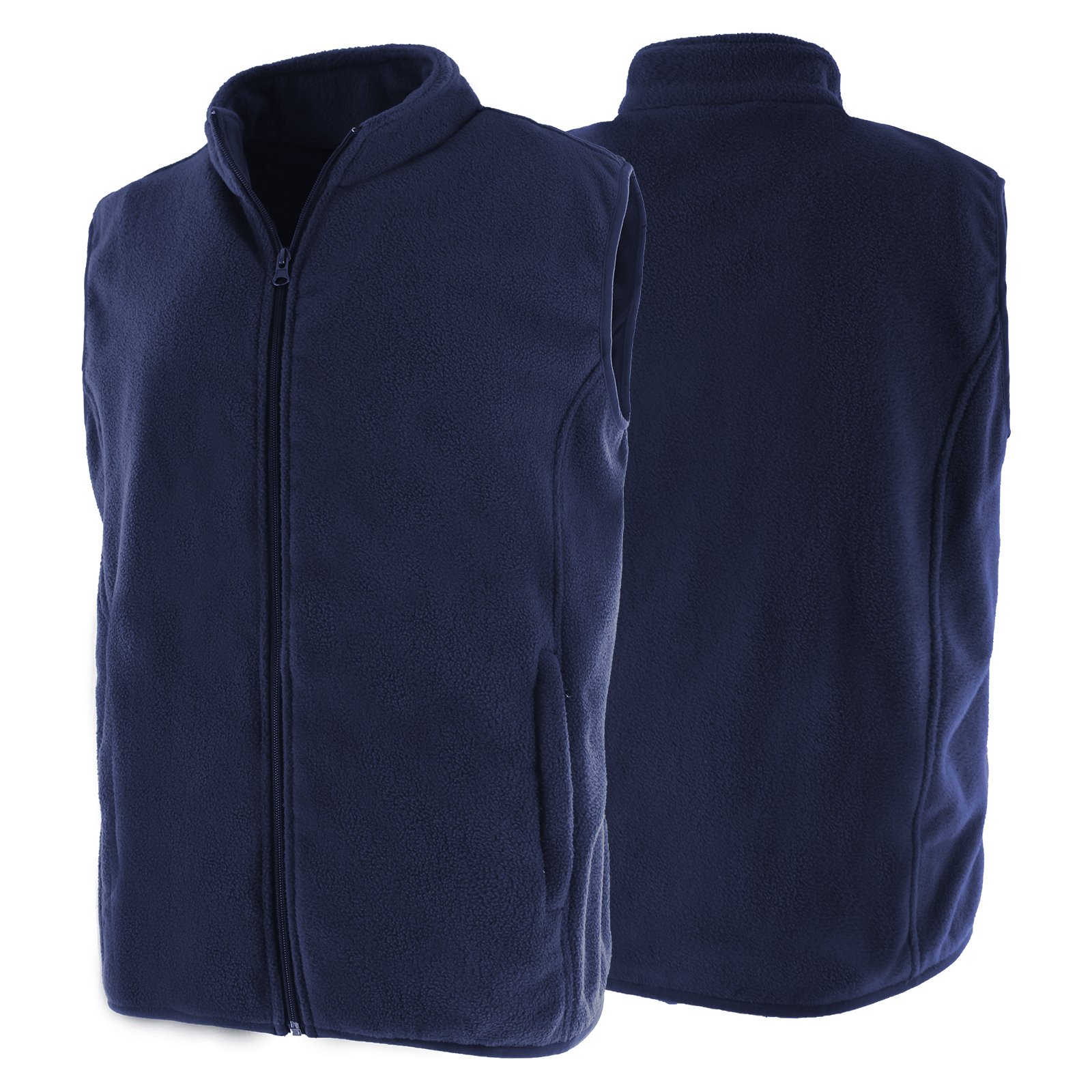 Men's Fleece Sports Vest Warm Zip Up Polar Outerwear with Zipper Pockets Sleeveless Jacket for Winter VE-03