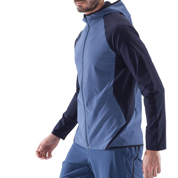 High Quality Custom LOGO Color Block Regular Fit Lightweight Running Men's Sports Jackets