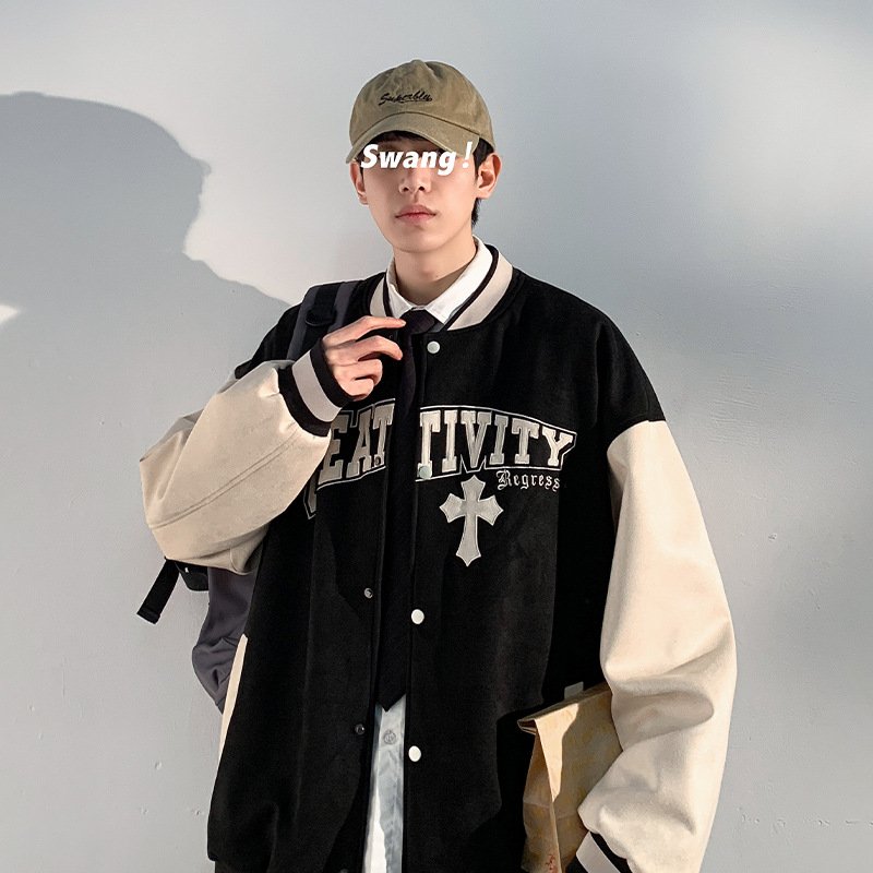 Fashion Design American Logo Customized Plain Baseball Jackets Cotton Custom Mens Satin Baseball men's jackets