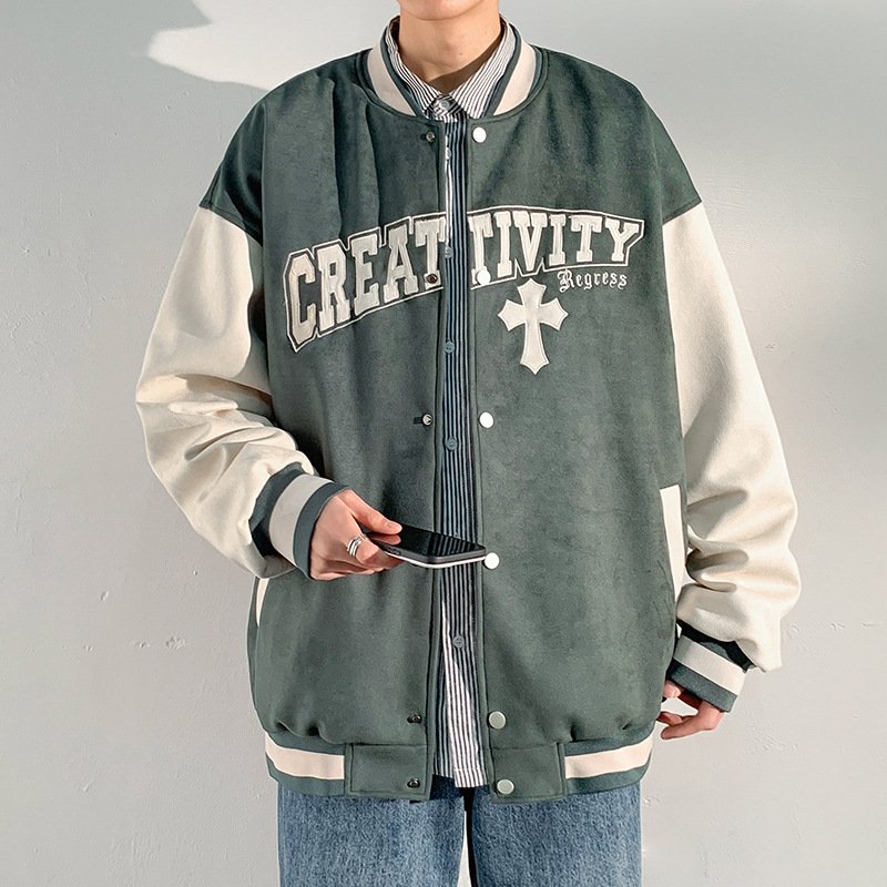 Fashion Design American Logo Customized Plain Baseball Jackets Cotton Custom Mens Satin Baseball men's jackets