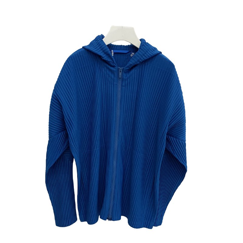 Hot Selling Men's Women's Casual Pleated Jacket Zipper Hood Long Loose Fit Spring Autumn Seasons Woven Fabric Printed Pattern