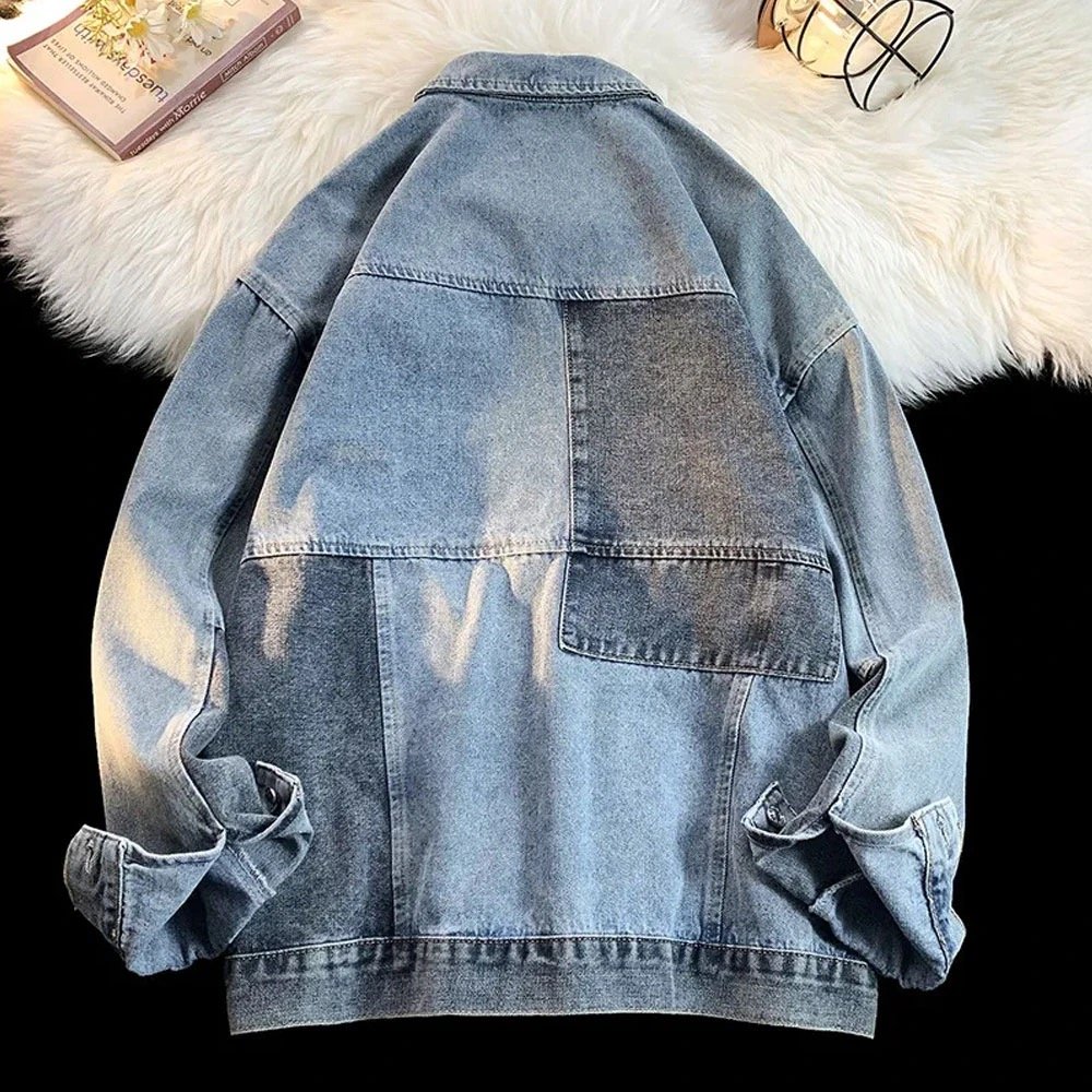 OEM Custom Men's Denim Jacket Organic Cotton Winter Season down Material with Zipper Closure Men's Clothing Manufacturing