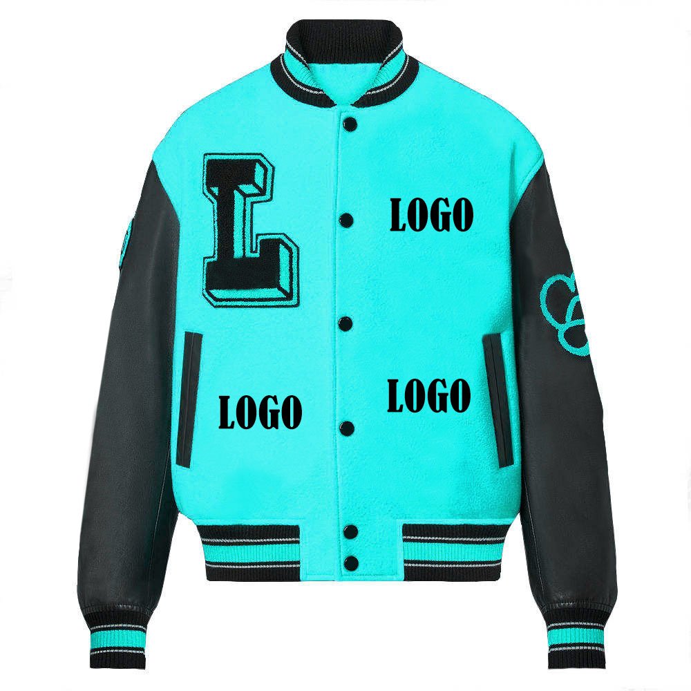 Custom Leather Sleeves Chenille Embroidery Winter Jacket Plus Size Men's Jackets Letterman Baseball Varsity Jacket