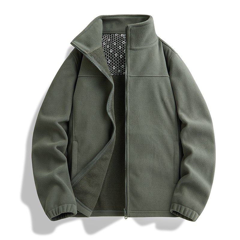 Wholesale Custom Zipper Woolen Winter Men's Jacket Polar Fleece Thick Warm Cold-proof Jacket For Men With Best Price
