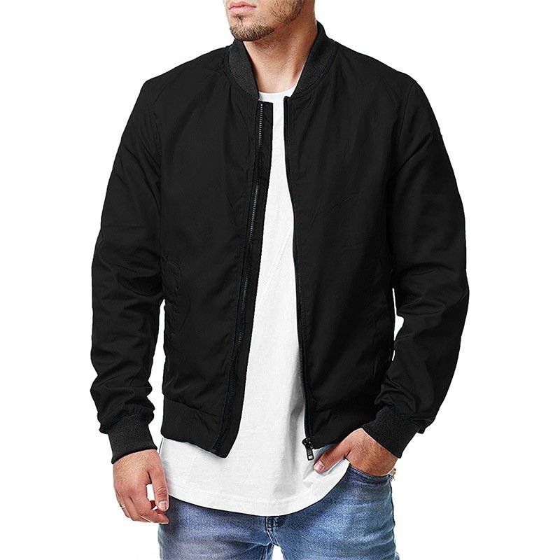 Wholesale Custom Winter Windbreaker Plus Size Men's Jackets Satin Bomber Men's Jackets
