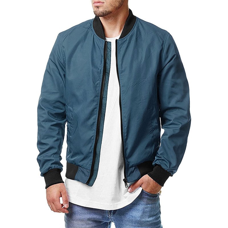 Wholesale Custom Winter Windbreaker Plus Size Men's Jackets Satin Bomber Men's Jackets