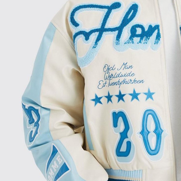 Polyester Cotton College Baseball Letterman Men's Jacket Custom Concise Style Boxy Chenille Embroidery Varsity Jacket