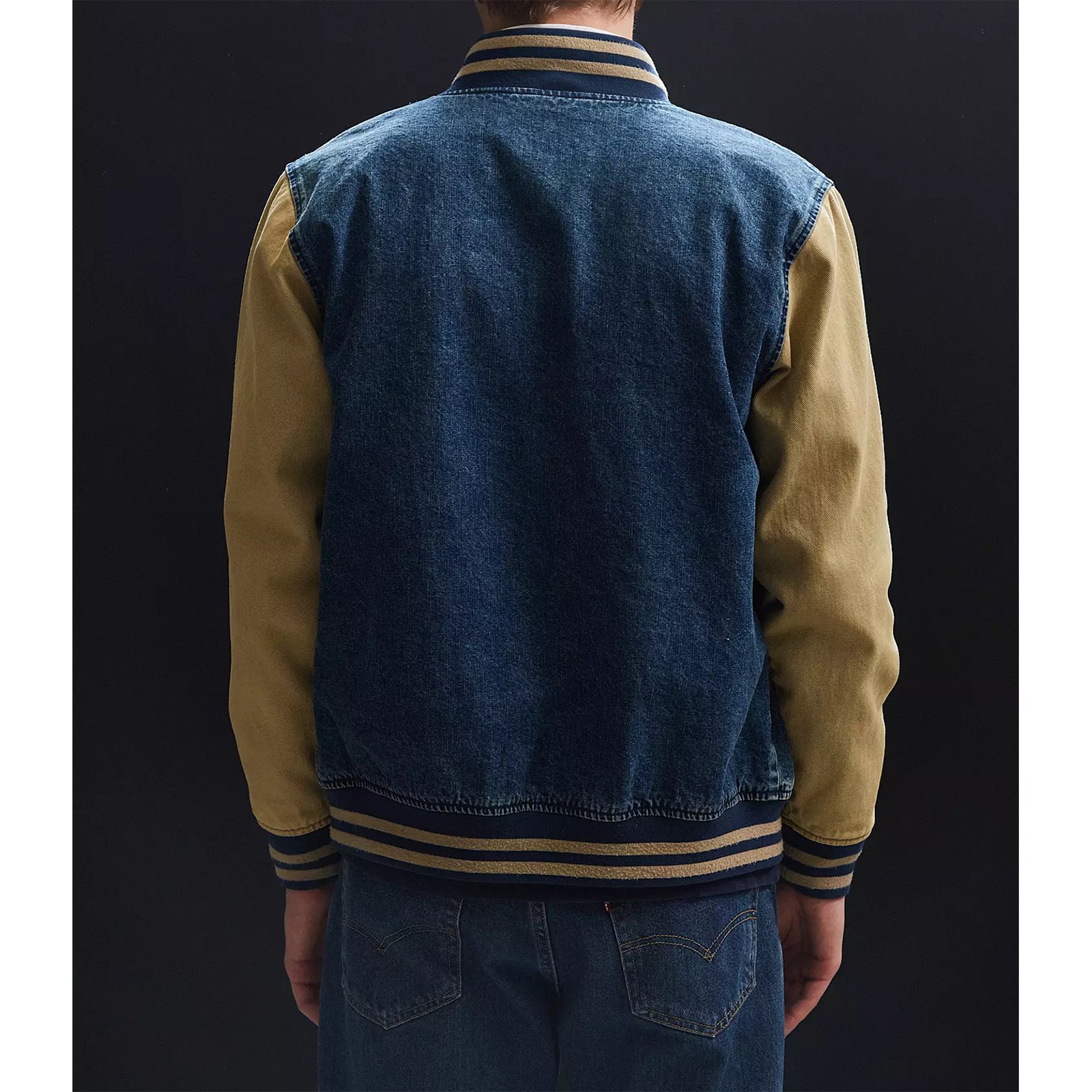 Letterman Varsity Jacket Custom Plus Size Digital Print Jeans Jacket 100%Cotton Long Sleeve Men's Clothing Custom Denim Jacket