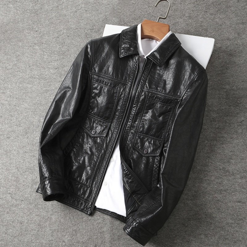 100% Genuine Leather Coats Men Autumn Winter Clothes 2021 Genuine Cow Skin Leather Coat Men's Leather Jacket