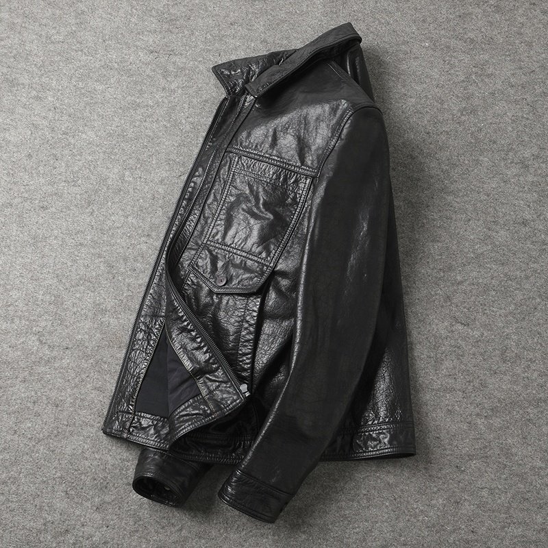 100% Genuine Leather Coats Men Autumn Winter Clothes 2021 Genuine Cow Skin Leather Coat Men's Leather Jacket
