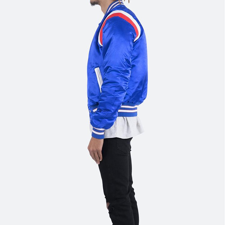 Custom High Quality Satin baseball bomber jacket men's jacket Sports team Varsity Jacket For Men