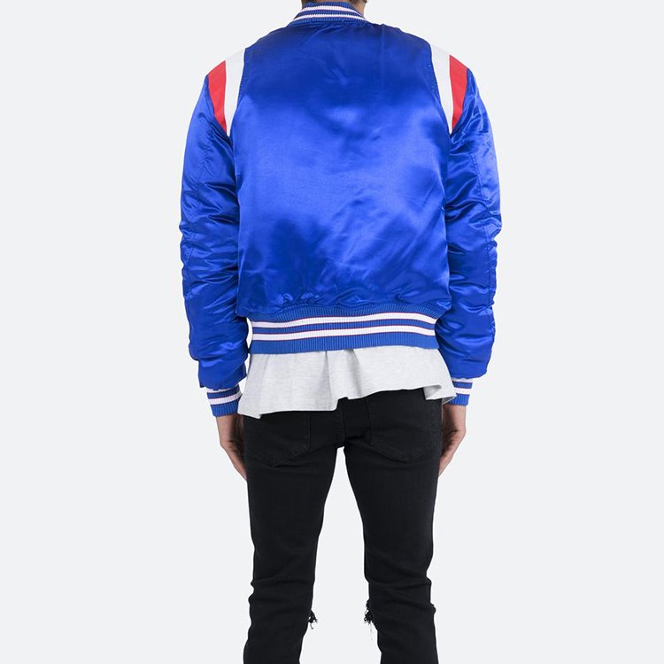 Custom High Quality Satin baseball bomber jacket men's jacket Sports team Varsity Jacket For Men