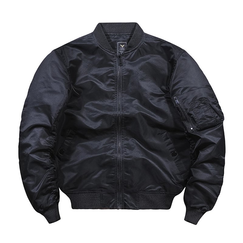 High Quality Men's Casual Bomber Jacket for Autumn Winter Solid Color Pocket Decoration Full Zipper Wholesale Outdoor Jacket