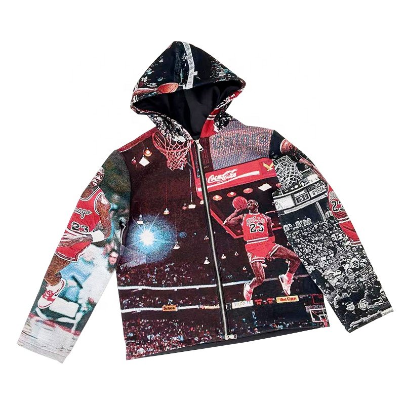 Custom Tapestry Clothing Van Gogh Bomber Tapestri Jacket Set Manufacturer Jacquard Plus Size Men's Jackets