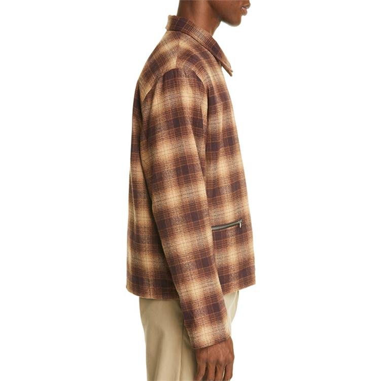 2021 high quality custom zip up winter mens flannel plaid men's jacket for men