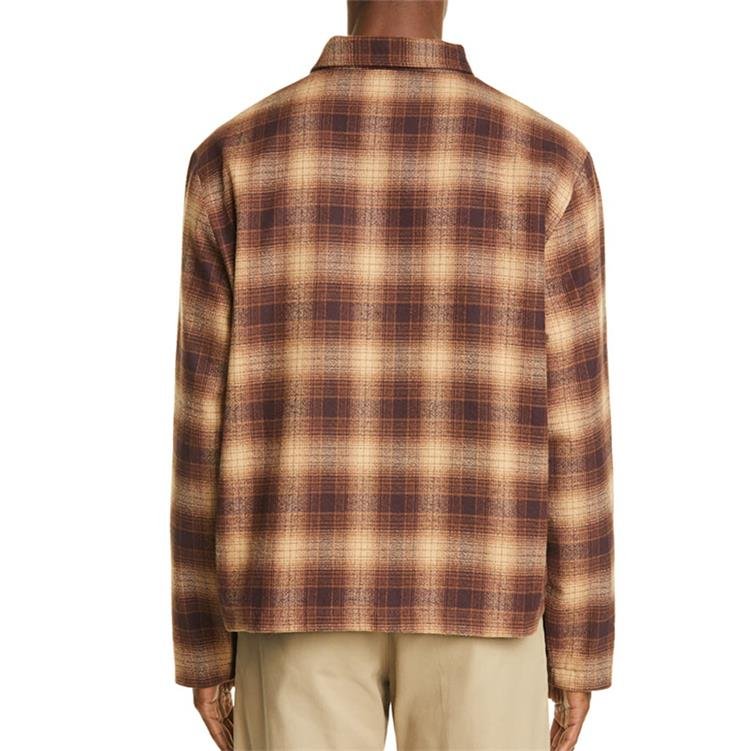2021 high quality custom zip up winter mens flannel plaid men's jacket for men