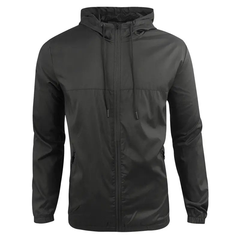 Custom Logo US SIZE Autumn Patchwork Hooded Mesh Breathable Outdoor Camo Sports Run Windbreaker Men's Jackets