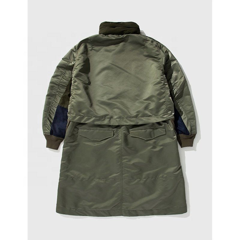 Men's Casual Jacket Fashion Detachable Below Green Women Bomber Jackets Bomber Custom