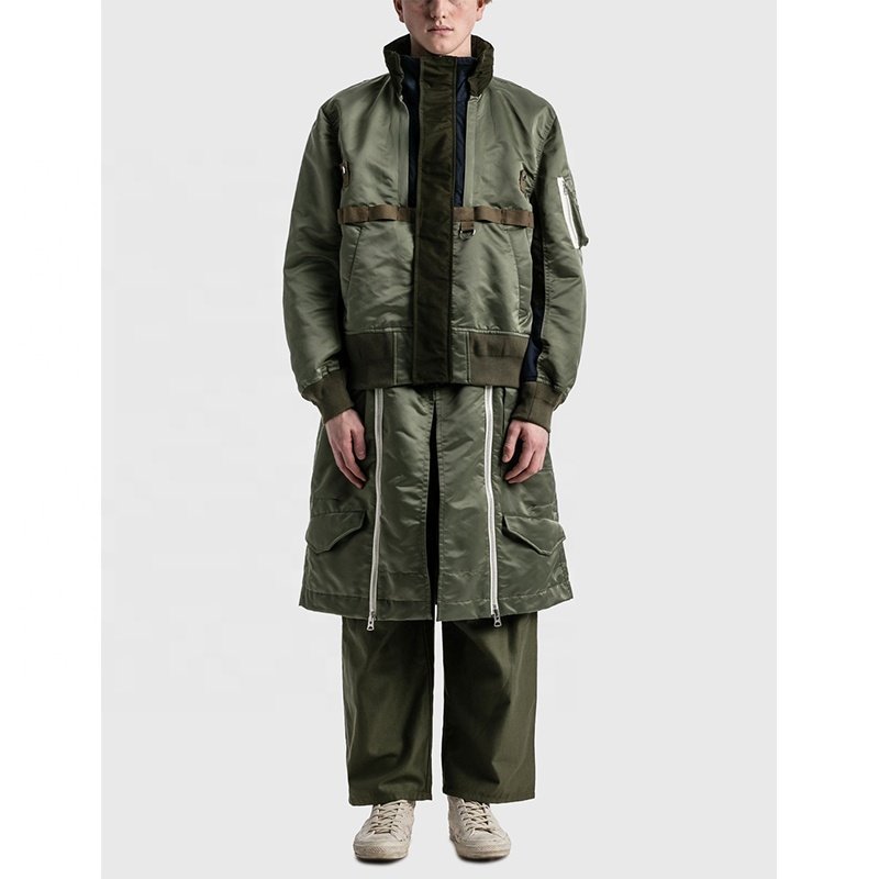 Men's Casual Jacket Fashion Detachable Below Green Women Bomber Jackets Bomber Custom
