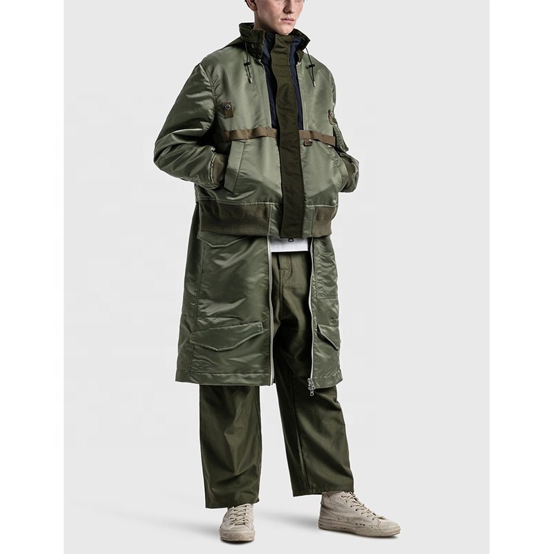 Men's Casual Jacket Fashion Detachable Below Green Women Bomber Jackets Bomber Custom