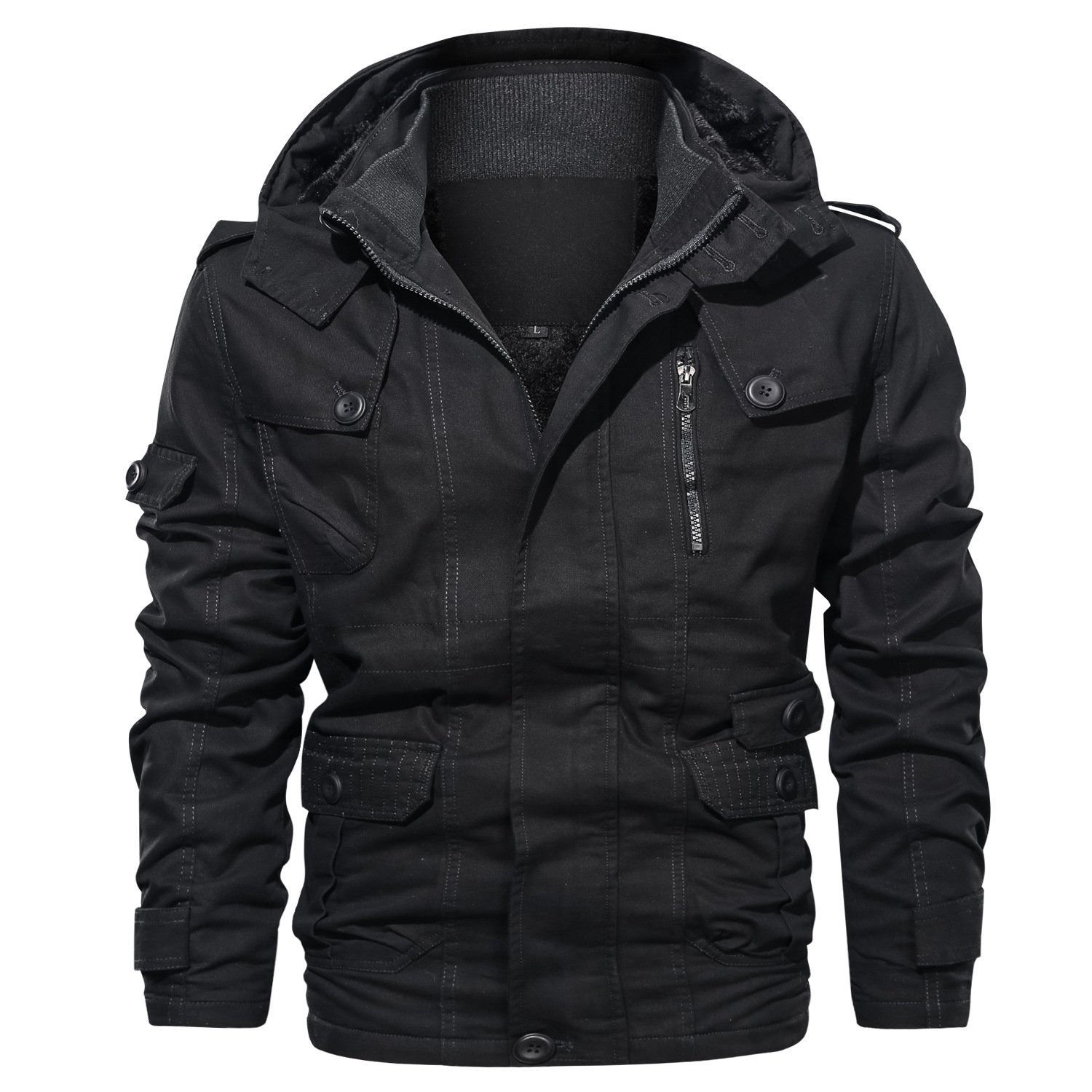 Wholesale Fashion Autumn Winter Men's Jackets Thicken Warm Male Hood Fleece Jacket