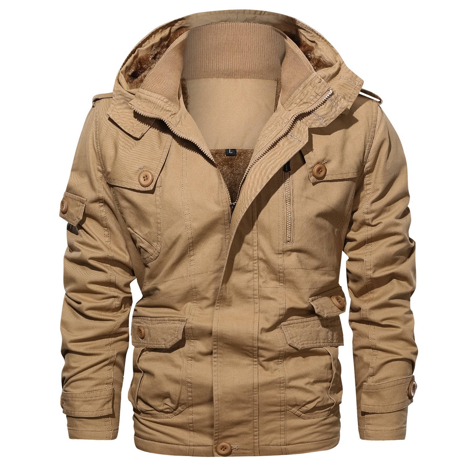 Wholesale Fashion Autumn Winter Men's Jackets Thicken Warm Male Hood Fleece Jacket