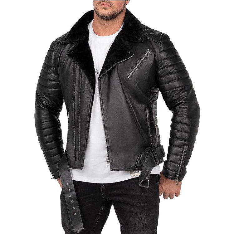 2024 Winter Faux Leather Men's Casual Thickened Pilot Warm Outdoor fur plus size PU leather Coat men's Jacket