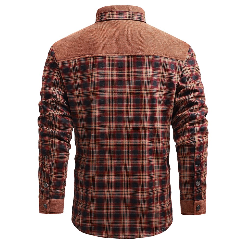 CARANFIER Men Jacket Plaid Fleece Jacket Winter Windproof Warm Outdoor Casual Coat Free LOGO Customized Custom OEM