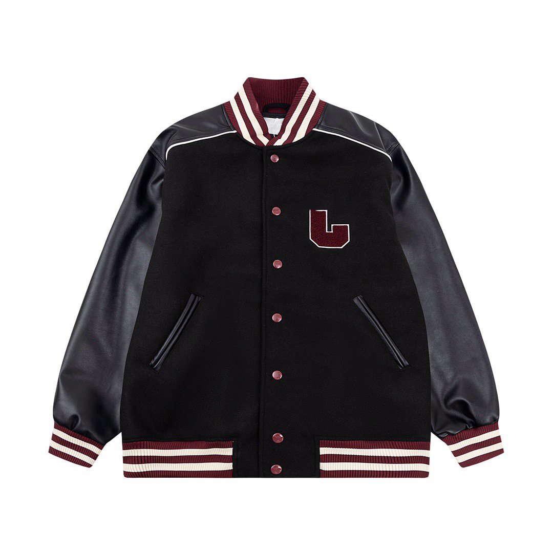 High Quality Luxury Wool Chenille Embroidery CE Baseball Jackets Men Vintage Blue And White Leather Sleeve Varsity Jacket