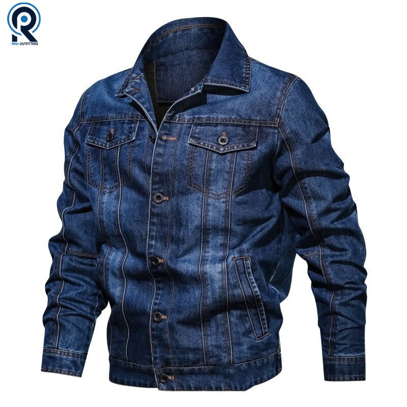 Trendy Fashion Spring Men's Denim Jacket Ripped Denim Jacket Men's Jackets Male Bomber Windbreaker