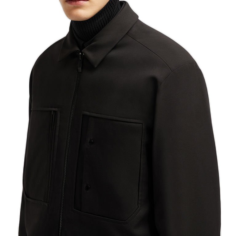 Custom Turn down collar jacket for men front big pocket men's jackets cotton padded waterproof jacket