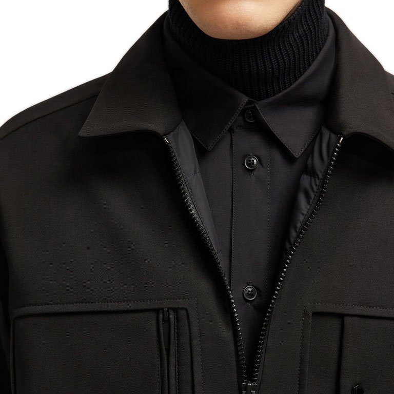 Custom Turn down collar jacket for men front big pocket men's jackets cotton padded waterproof jacket