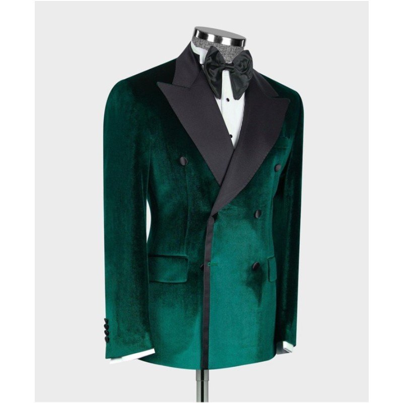 New Arrival Men Suits Black Trim Patchwork Costume Homme Tuxedos Groom Wedding Prom Blazer Sets 2 Piece Tailored Jacket+Pant