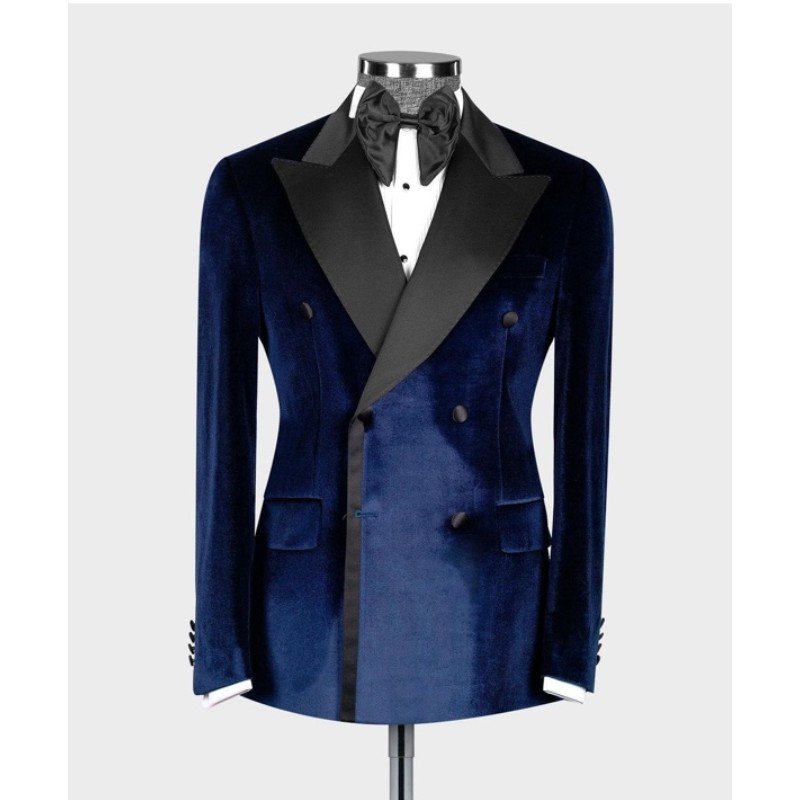 New Arrival Men Suits Black Trim Patchwork Costume Homme Tuxedos Groom Wedding Prom Blazer Sets 2 Piece Tailored Jacket+Pant