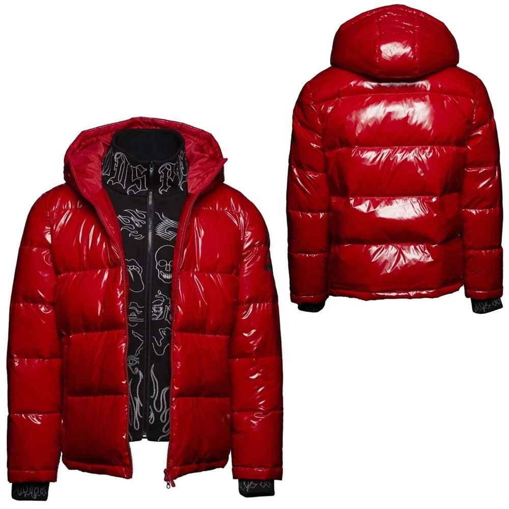 2024 Top Trending Wholesale Custom OEM Printed Men's Shiny Padded Coats Bubble Puffer Jacket Warm Winter Men Jacket For Men