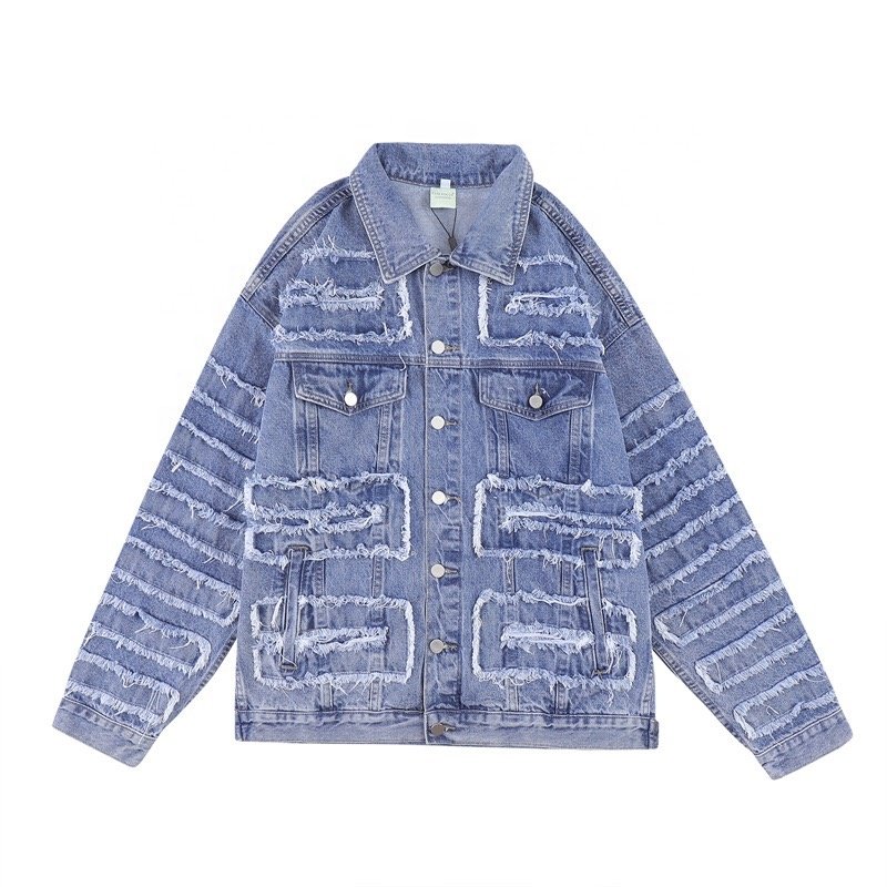 New design plus size long sleeve male denim coat motorcycle hip hop jeans jacket men