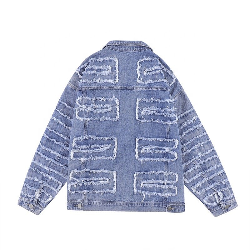 New design plus size long sleeve male denim coat motorcycle hip hop jeans jacket men