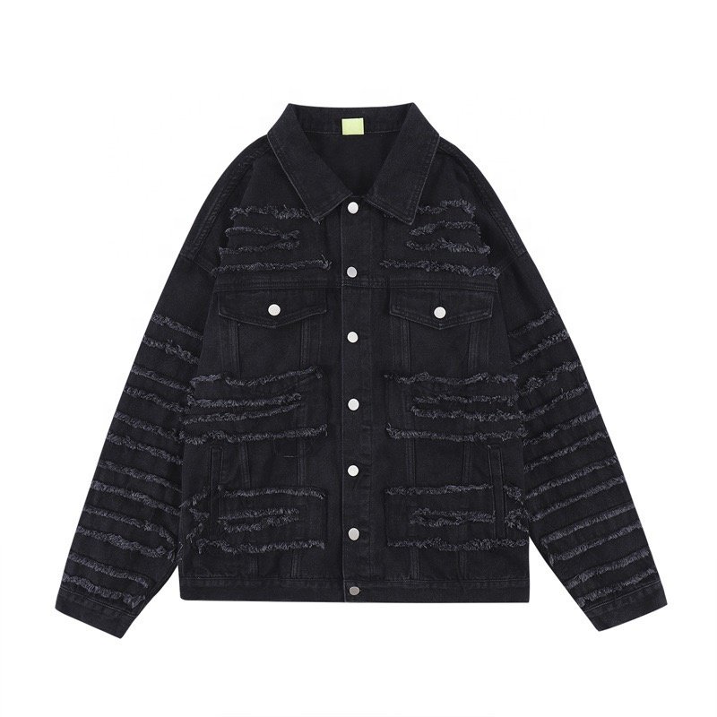 New design plus size long sleeve male denim coat motorcycle hip hop jeans jacket men