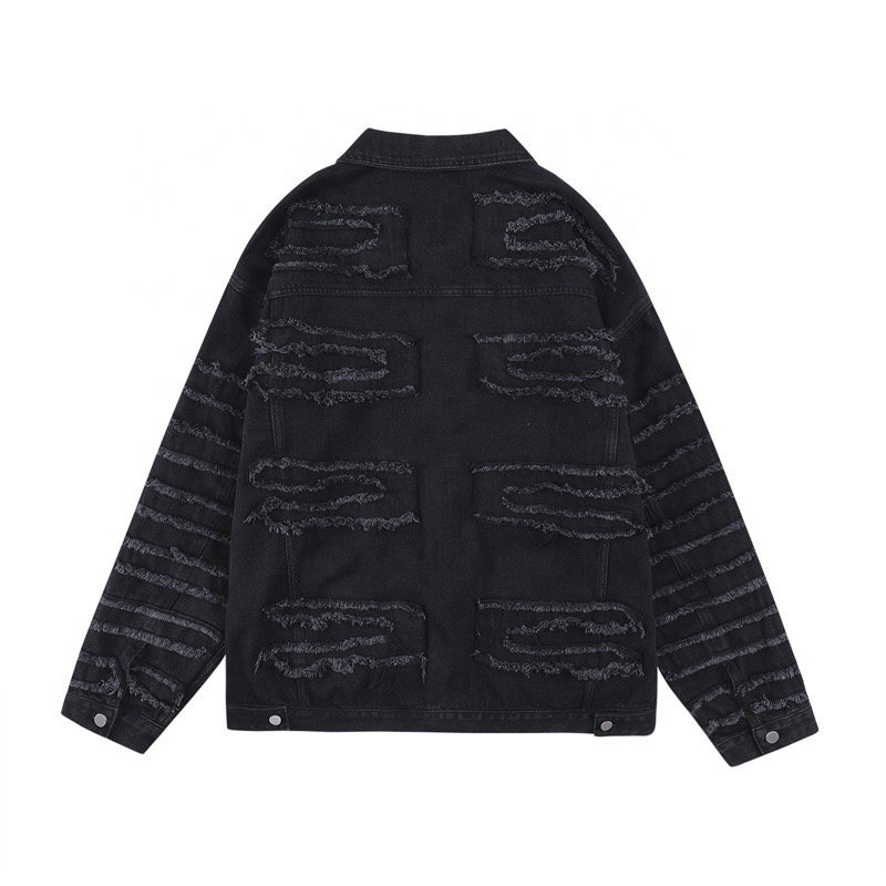 New design plus size long sleeve male denim coat motorcycle hip hop jeans jacket men