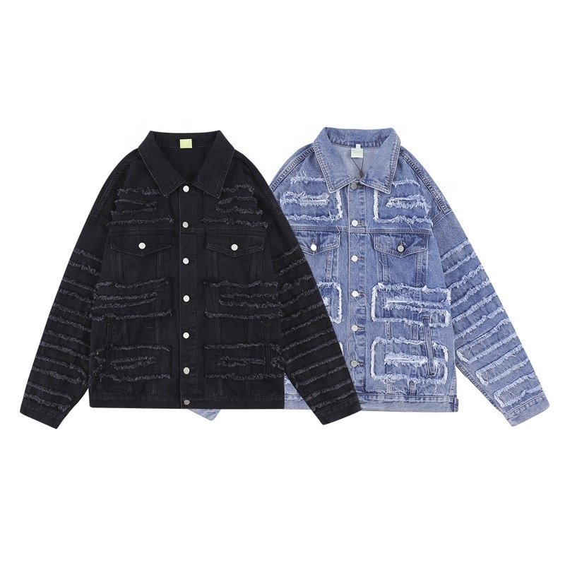 New design plus size long sleeve male denim coat motorcycle hip hop jeans jacket men